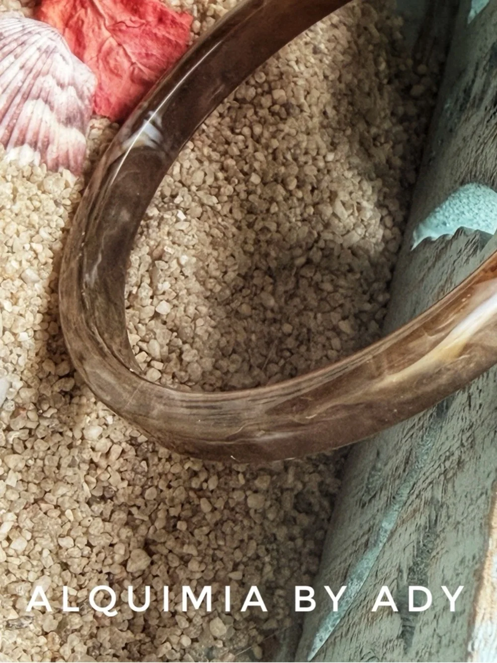 Alquimia Brown Swirl Resin Bangle Bracelet